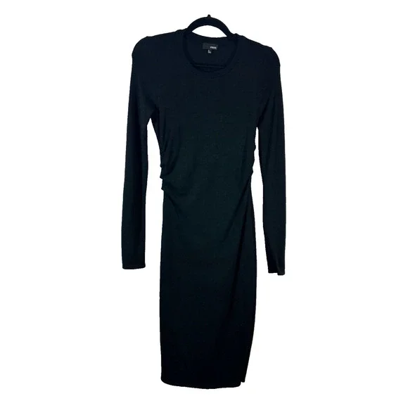 wilfred free long sleeve dress Wilfred | Dresses | Aritzia Wilfred Ruched Crew Neck Midi Dress Black Size  S Long Sleeve Knit A3